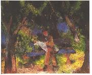 August Macke Reading man in park china oil painting artist